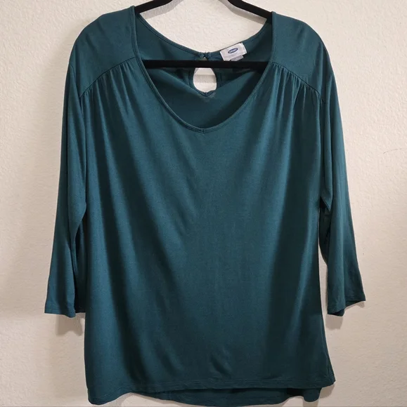 OLD NAVY Teal Long Sleeve Women's Top Size Large - Picture 2 of 11